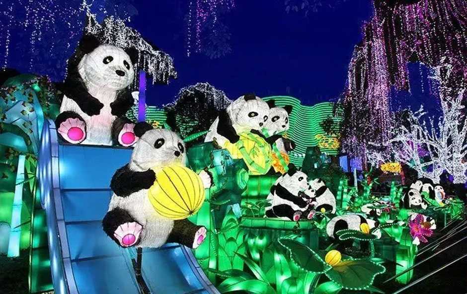 2021滨海新区首届大型熊猫灯会